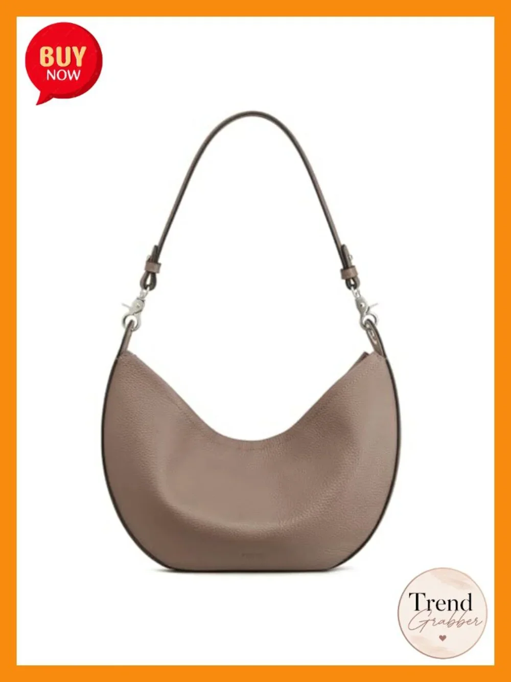 Leather Hobo Crescent Shoulder Bag Crossbody 2 Straps Multi Pockets Fits Tablet